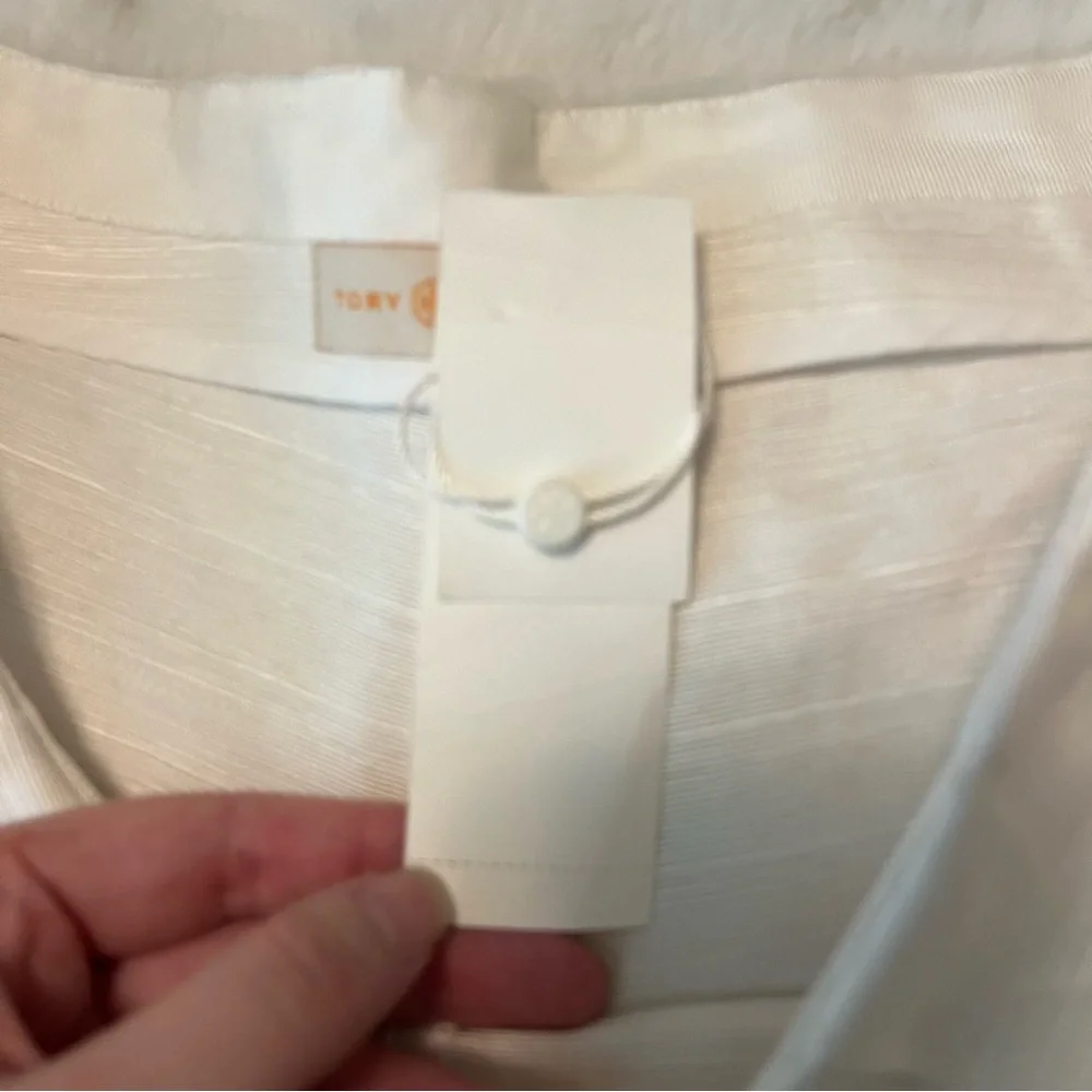 NWT $195 Tory Burch 8 Ivory White Canvas Pleat Front Georgina Preppy Shorts